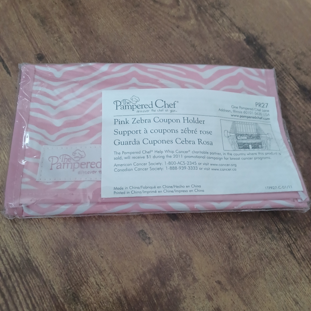 The pampered chef pink zebra coupon holder